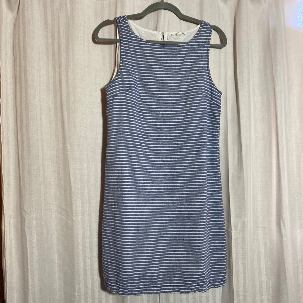 beachlunchlounge Blue and White Striped Mini Dress